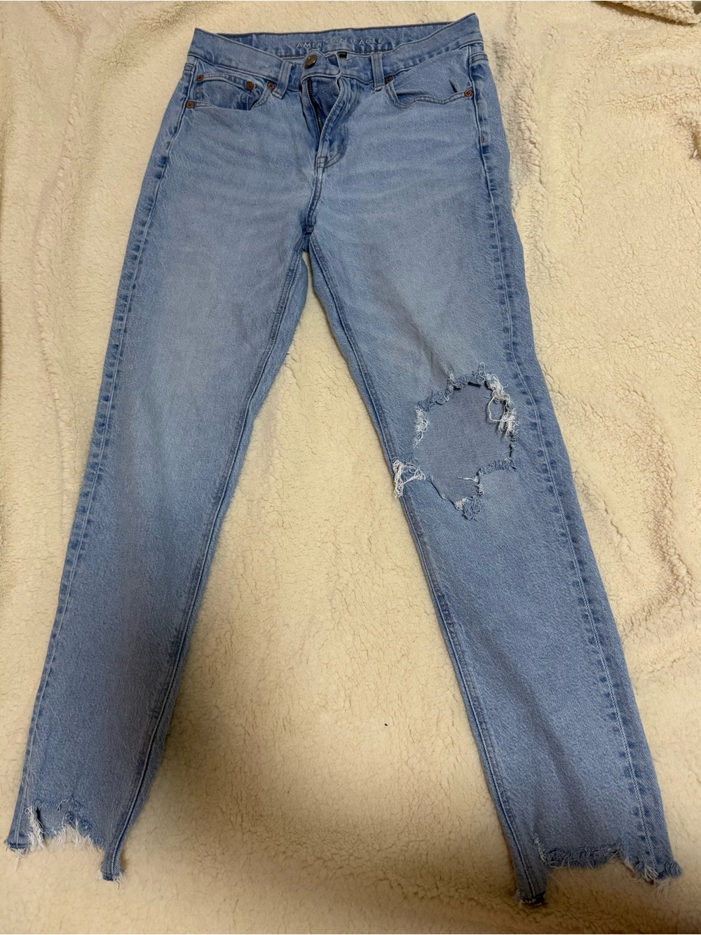 American Eagle Outfitters Light Blue Skinny Ripped Jeans